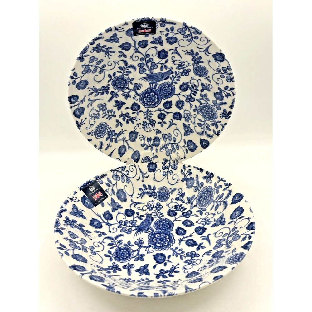 Royal Wessex by Churchill Victorian Calico Porcelain Salad Pasta Bowls Qty 2 NEW